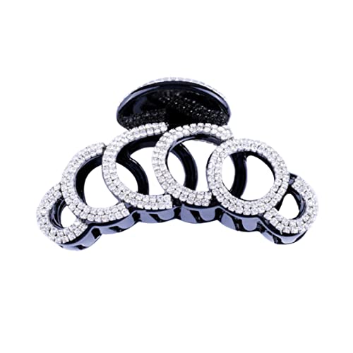 FRCOLOR Haarklammer aus Strass Frauen Chiffon Haarspangen Griff Zubehör Relaxer Band haarschmuck Eleganter Kopfschmuck Black von FRCOLOR