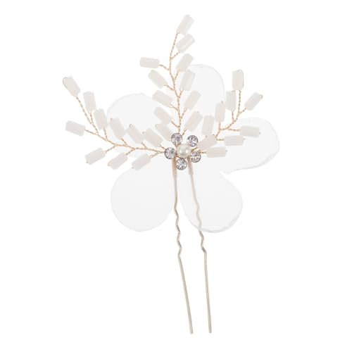 FRCOLOR Blumenmuster Haar Gabel Strass Kopfstück Metall Verzierung Für Brautjungfer Hochzeit Party Frisur Schmuck Clip Kamm Zubehör Für Mädchen Braut von FRCOLOR