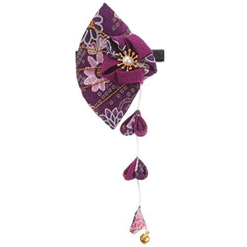 FRCOLOR Haarnadel Vintage Quaste Haarspange Blumen-haarspangen Asiatische Haaraccessoires Haarspange Im Japanischen Stil Fächer Violett Kimono Fräulein Bobby Bettwäsche Aus Baumwolle von FRCOLOR