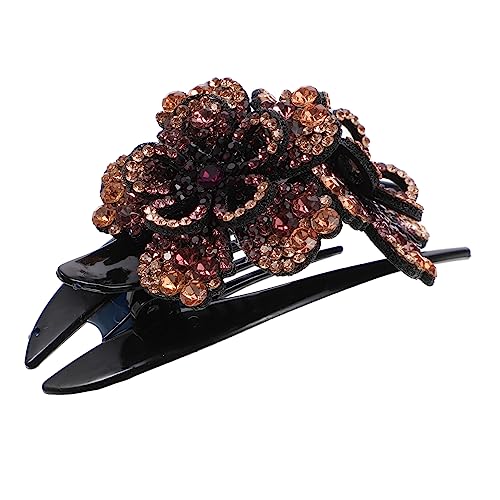 FRCOLOR Haarnadel Haarspangen Mit Strassblumen Strass Blumen Haarkamm Blumenspange Mit Strass Haarspangen Für Damen Haarknoten-clip Violett Unterer Clip Aus Harz Frankreich Mutter Kristall von FRCOLOR