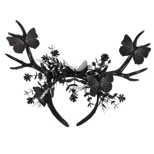 FRCOLOR Haarreif Halloween Halloween Haarreif Mit Großen Rentierhörnern | Einzigartiger Kopfschmuck Für Kostüme | Party Accessoire Für Halloween Karneval Und Mottopartys | Gothic Stil Cosplay von FRCOLOR
