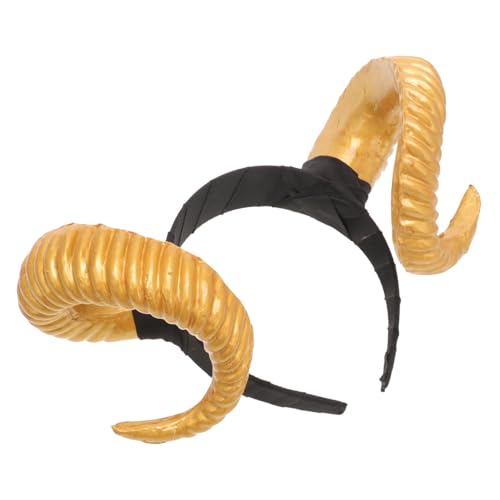 FRCOLOR Stirnband in Hornform mit Breiten Kanten Modische Stirnbänder für Frauen Weihnachtskopfbedeckung Übertriebener Kopfschmuck Partyzubehör Goldfarbene Haarreifen für Frauen und Männer FRCOLOR Stirnband in Hornform mit Breiten Kanten Modische Stirnbänder für Frauen Weihnachtskopfbedeckung Übertriebener Kopfschmuck Partyzubehör Goldfarbene Haarreifen für Frauen und Männer von FRCOLOR