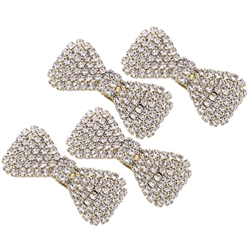 FRCOLOR 4 Stück Schleife Haarnadel Schleife Haarspangen Frauen Haarschleife Mit Strasssteinen Hochzeit Strass Kopfschmuck Haarschleifen Aus Strass Braut Legierung Strass Diamant Seitenclip von FRCOLOR