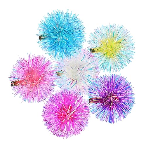 FRCOLOR 6stücke Haarspangen Bunte Fuzzy Pompoms Haar Clips Party Favor Frauen Haarschmuck Haardekoration Für Teenager-mädchen Und Frauen Zum Stylen Und Abteilen von FRCOLOR