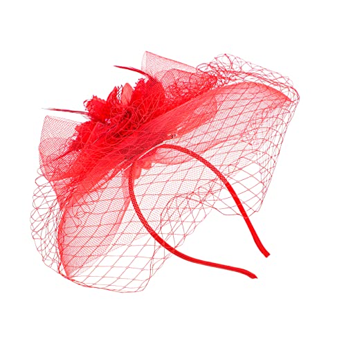 FRCOLOR Haarschmuck mit Schleier Eleganter Fascinator Hut für Hochzeiten Partys Besondere Anlässe Design Langlebig Leicht für Damen von FRCOLOR