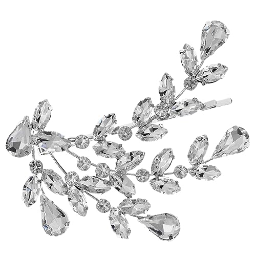 FRCOLOR Stilvolle Haarspangen Mit Blumen Für Damen Haarspange Mit Doppelblumen Haarspange Mit Kristallen Haarschmuck Für Feines Haar Für Besondere Anlässe von FRCOLOR