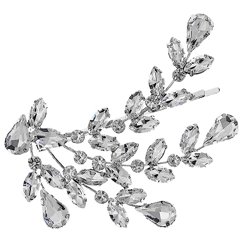 FRCOLOR Haarspange mit Strass Clip Mädchen Strasssteine Frauen schnappen Styling haarspange mit kristallen pferdeschwanz haarspange Haarspangen für Damen Haarklammer Zinklegierung Silver von FRCOLOR