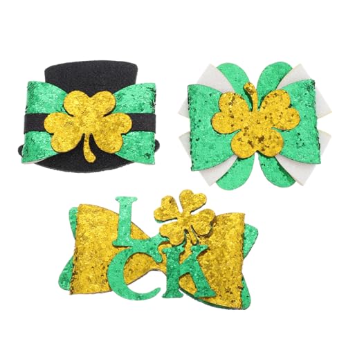 FRCOLOR Haarspangen Zum St. Patricks Day Glitzernd Irische Kleeblatt-schleifenclips Grüne Haarspangen Haar-accessoires-set Für Frauen Und Mädchen von FRCOLOR