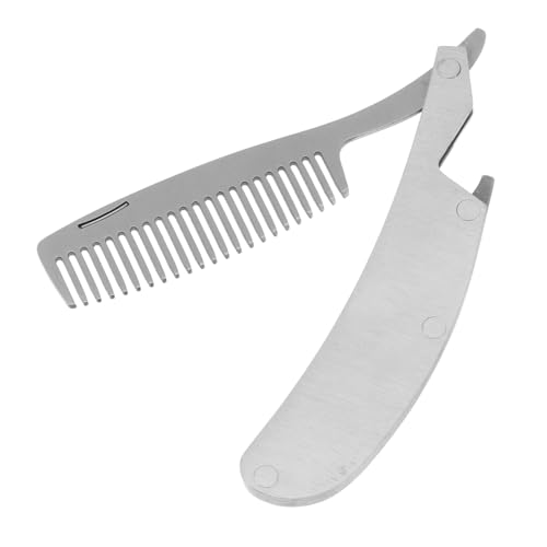 FRCOLOR Haarstyling-Tool 1stk Klapp Flipper Schnurrbartpflege Bart Gut Zusammenklappbarer Herren Faltbarer Haar Schnurrbart-pflege Taschenbart Bürste Mini Rostfreier Stahl Reisen von FRCOLOR