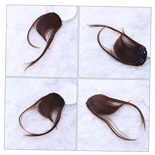 FRCOLOR Haarverlängerungsclips Für Damen Für Die Vorderpartie Für Frauen Und Mädchen Luftfransen Haarteil Natürliches Hellbraun 2 Stück von FRCOLOR