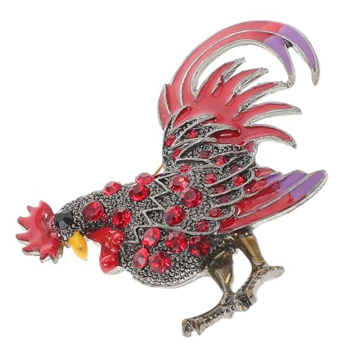 FRCOLOR Hahn Brosche Strass Handgefertigte Anstecknadel für Damen Modisches Accessoire für Kleider und Jacken Vielseitiger Schmuck für Alltag und Festlichkeiten von FRCOLOR