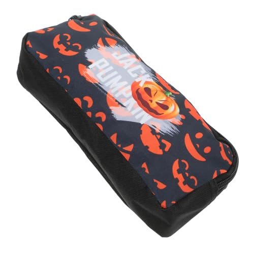 FRCOLOR Halloween-federmäppchen Makeup Tasche Waschtasche Kosmetiktasche Kosmetiktaschen Schminktasche Damen Federtasche Mit Halloween-Muster Student Oxford-Stoff Kürbis von FRCOLOR