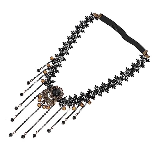 FRCOLOR Halloween-Haarband gotische Krone Magd Stirnband Kettenkrone Halloween-Schmuck haarreif halloween haarreifen halloween Halloween-Cosplay-Stirnband Haarband aus Spitze Legierung von FRCOLOR