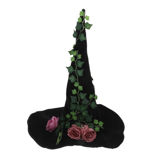 FRCOLOR Halloween-Hexenhut Dunkle Gothic-Rose Und Rankenkappe Halloween-Stirnband Hexen-Stirnband Hexenhut Für Frauen von FRCOLOR