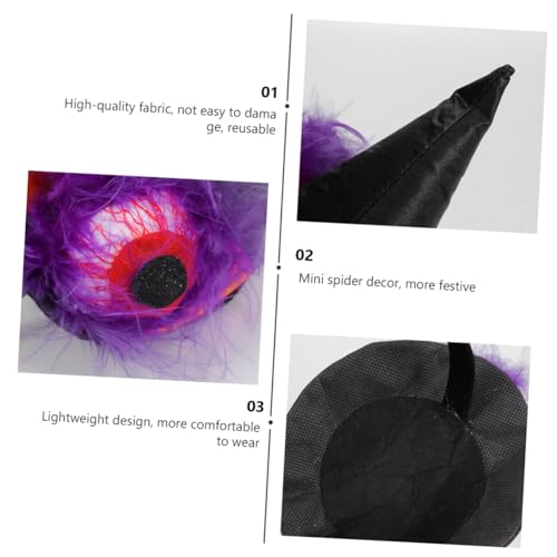 FRCOLOR Halloween Kopfschmuck Damen Leichter Hexenhut Haarreif mit Spitzem Hutdesign für Karneval und Kostümparty Vielseitiges Accessoire Passend zu Verschiedenen Frisuren und Outfits von FRCOLOR