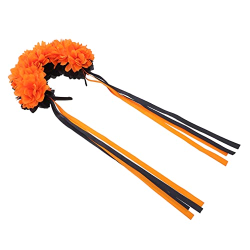FRCOLOR Halloween Blumenkranz Stirnband Mit Leuchtenden Farben Wreath Haaraccessoire Für Partys Hochzeiten Und Fotografie Halloween Krone Für Und Mädchen von FRCOLOR