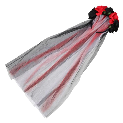 FRCOLOR Halloween Party Haarschmuck Mit Schleier Und Rosen Haaraccessoire Für Festivals Cosplay Style Haarreif FRCOLOR Halloween Party Haarschmuck Mit Schleier Und Rosen Haaraccessoire Für Festivals Cosplay Style Haarreif von FRCOLOR