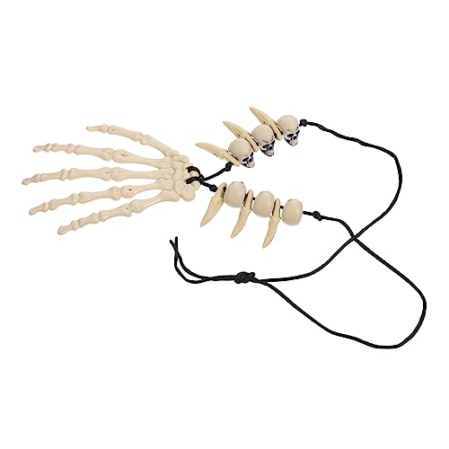 FRCOLOR Halloween Schädel Handknochen Halskette Einzigartige Dekoration für Halloween Creepy Schmuck für Kostümpartys und Maskeraden von FRCOLOR