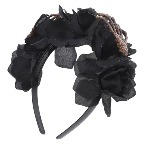 FRCOLOR Halloween Skelett Hände Haarreif mit Blumen Kostüm Zubehör für Halloween Feiern Einzigartiger Kopfschmuck für Partys und Cosplay von FRCOLOR