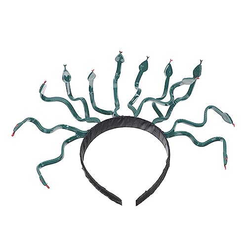 FRCOLOR Halloween-stirnband Medusa-kopfschmuck Kobra-kopfbedeckung Medusa- Kopfbedeckungen Karnevalsstirnband Schlangenhaarband Medusenkopfschmuck ?gyptisches Plastik Lieferungen Halskette von FRCOLOR