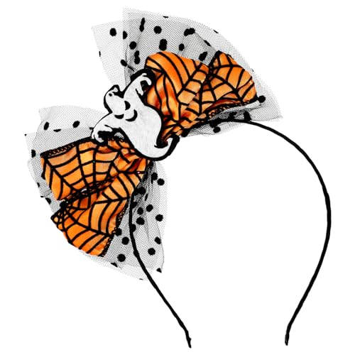 FRCOLOR Halloween-Stirnband Bogen-Design Geister-Stirnband Thanksgiving-Haarbänder Herbst-Stirnbänder Spitze Cosplay-Stirnband Haar-Accessoires Kürbis-Mesh-Kopfbedeckung von FRCOLOR