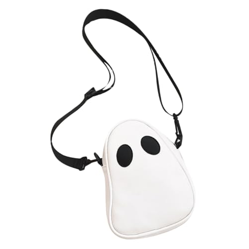 FRCOLOR Halloween Umhängetasche Damen Ghost Bag mit Reißverschluss Leichte Crossbody Tasche in Auffälligem Farbdesign Lustiges Trendiges Accessoire für Kostüme und Alltag von FRCOLOR