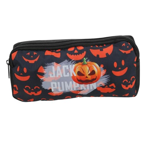 FRCOLOR Make-up-Taschen Halloween-federmäppchen Kosmetiktasche Stifttasche Schreibwarentasche Federtasche Mit Halloween-Muster Oxford-Stoff Student Kürbis Tragbarer Make-up-Organizer von FRCOLOR