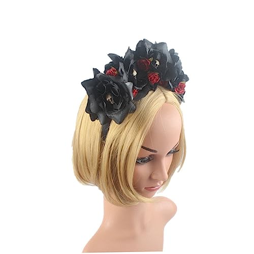 FRCOLOR Halloween-haarblumen-haarbänder Floraler Kopfschmuck - -verschluss Von Damen Stirnband Modisches Accessoire Einzigartige Künstliche Rosen Sicheres Material Verarbeitung von FRCOLOR