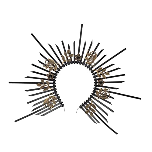 FRCOLOR Halo-stirnband Unserer Lieben Frau Haarschmuck Für Damen Göttin Stirnband Vintage- Kopfbedeckung Göttin Sonne Kopfbedeckung Stachelige Stirnbänder Mädchen Kostüm Black Plastik von FRCOLOR