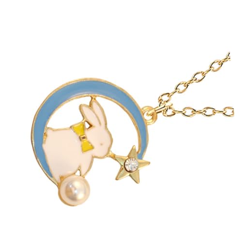 FRCOLOR Halskette Cartoon Mondhase Anhänger Legierung Leicht Tragbar Mädchen Schmuck Geschenk für Alltag und Fest FRCOLOR Halskette Cartoon Mondhase Anhänger Legierung Leicht Tragbar Mädchen Schmuck Geschenk für Alltag und Fest von FRCOLOR