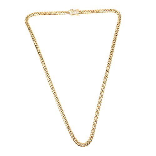 FRCOLOR Kubanische Gliederkette Für Herren Halskette Mit Glänzender Oberfläche Goldene Kette Choker Herrenkette Für Alltag Anlässe von FRCOLOR