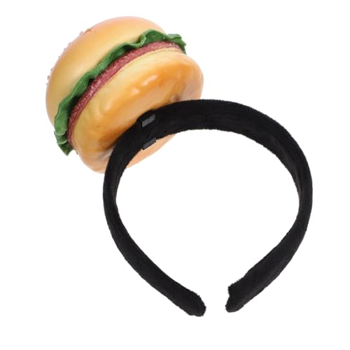 FRCOLOR Burger Stirnband Für Cosplay Und Mottopartys Lustige Kopfbedeckung in Hamburger Form Modernes Bequemes Haarband Für Festivals Halloween Und Karneval Attraktives Kostümzubehör von FRCOLOR