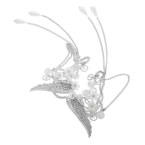 FRCOLOR Handgefertigte Elf Ohrclips mit Langen Quasten Blumen design Bequeme Sichere Ohrmanschetten für Cosplay Hochzeit Party Fantasy Ohrringe ohne Piercing von FRCOLOR