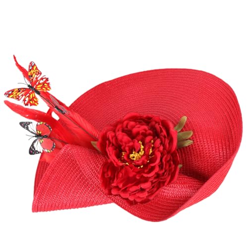 FRCOLOR Fascinator Für Damen Schmetterlings-stirnband Stoffhut Kopfschmuck Für Teepartys Hochzeitshut Vielseitig Für Bankette Und Partys von FRCOLOR