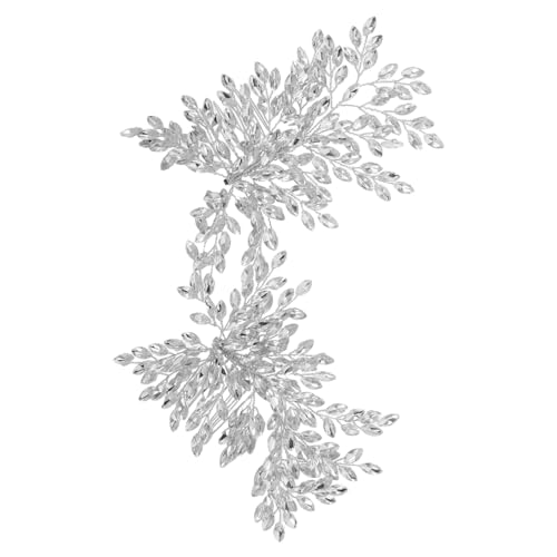 FRCOLOR Handgefertigter Strass Braut Haarkamm Silber Leichter Vielseitiger Hochzeit Haarschmuck für Steckfrisuren Zöpfe und Offene Looks Elegantes Accessoire für Damen und Mädchen von FRCOLOR