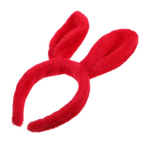 FRCOLOR Roter Hasenohren Haarreif Für Ostern Plüsch Hase Ohren Stirnband Für Junge Mädchen Und Erwachsene Für Festlichkeiten Cosplay Und Partys Einzigartiges Und Verspieltes Design von FRCOLOR