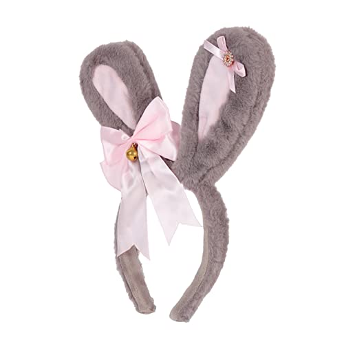 FRCOLOR Kaninchenohren Haarband Mit Schleife Plüsch Stirnband Für Party Cosplay Osterfest Mädchen Haarschmuck von FRCOLOR