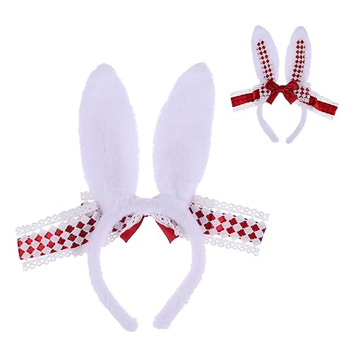 FRCOLOR Kaninchenhaar Stirnbänder Ohrenschleifen Bunny Ohr Haar Lolita Kopfschmuck Cosplay Bogen Stirnband Für Feiertagspartys Pyjamapartys von FRCOLOR