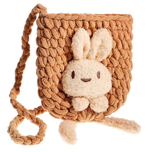FRCOLOR Hasentasche Für Plüschmädchen Schultergurte Geldbörse Kleines Kaninchen Klein Süßes Kreuz Hasen Umhängetasche Kawaii Tasche Polyester von FRCOLOR