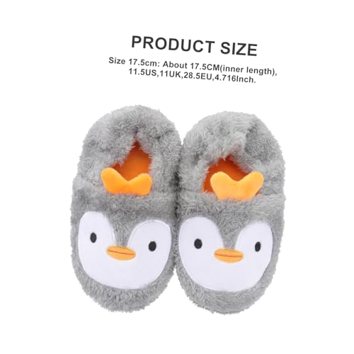 FRCOLOR Hausschuhe Cartoon Pinguin Warm Gefüttert Baumwolle Slipper Mit Fersenabdeckung Atmungsaktiv Für Jungen Mädchen Herbst Winter Innenbereich von FRCOLOR