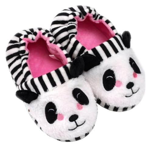 FRCOLOR Hausschuhe Warm Gefüttert Gestreift Rutschfest Mit Fersenhalt Weiche Kuschelige Slippers Für Mädchen Und Jungen Zuhause Und Freizeit von FRCOLOR