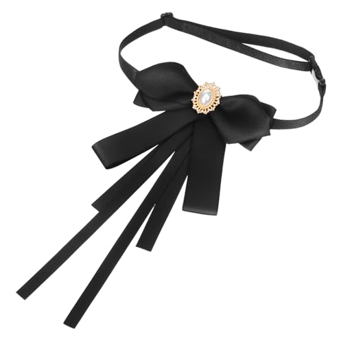 FRCOLOR Hemdkrawatte Fliege Für Bluse Mit Kragen Vorgebundene Krawatte Mit Schleife Krawatte Für Frauen Schwarze Fliege Schleife Für Damen Fliege Band Bogenstifte Mattierter Stoff Black von FRCOLOR