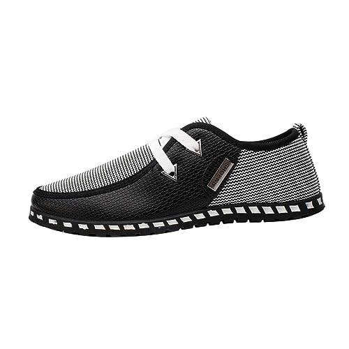 FRCOLOR Herren Driving Shoes Lässige Leichte Freizeit Mokassins Vielseitige Slipper für Alltag und Autofahren und Modisch für Frühling Herbst Slip Design Schwarzes von FRCOLOR