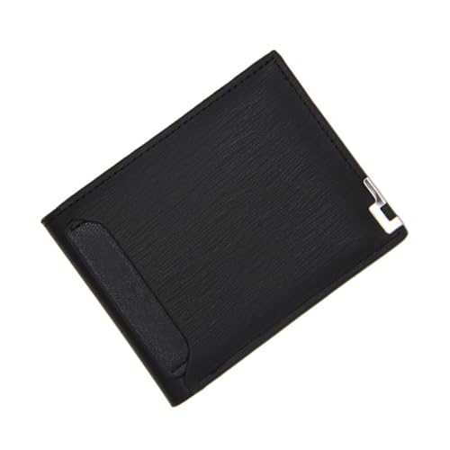FRCOLOR Kompakte Herren Geldbörse Aus Pu-Material Mit Fächern Für Kreditkarten Und Bargeld Eleganter Kurz-Geldbeutel Für Freizeit Büro Schwarz von FRCOLOR