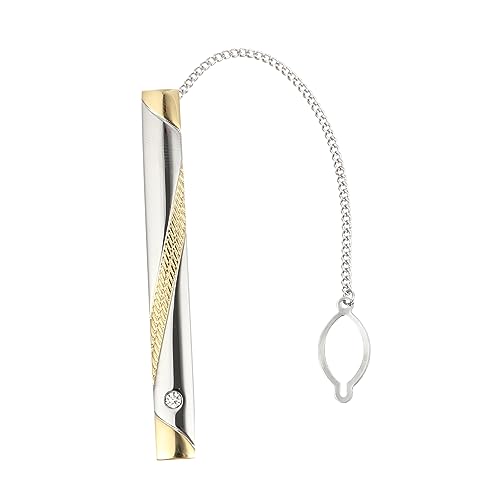 FRCOLOR Herren Krawattenklammer Kupfer Dezenter Necktie Clamp mit Schrägem Goldstreifen Robust und Langlebig für Business Hochzeit und Festliche Anlässe von FRCOLOR