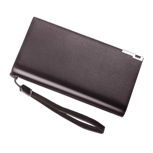 FRCOLOR Herren Multifunktionale Geldbörse Brieftasche Mit Umlaufendem Reißverschluss Männer Benutzen Brieftasche Lange Geldbörse Mit Reißverschluss Brieftasche Mit Großer Kapazität Kaffee von FRCOLOR