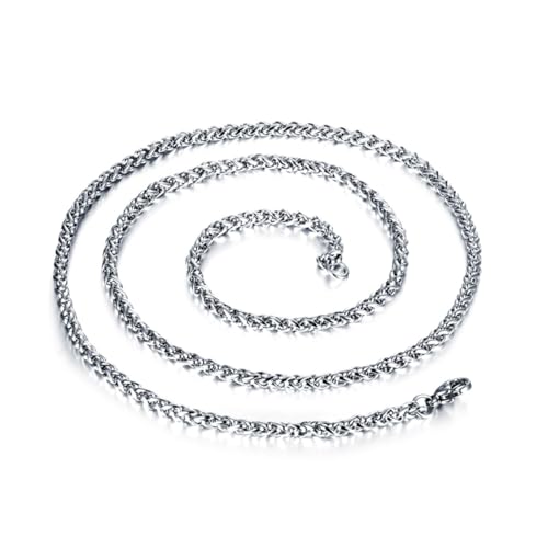 FRCOLOR Herren Titanstahl Halskette Silber Kette Leicht Langlebig Fein Modisch Für Männer von FRCOLOR
