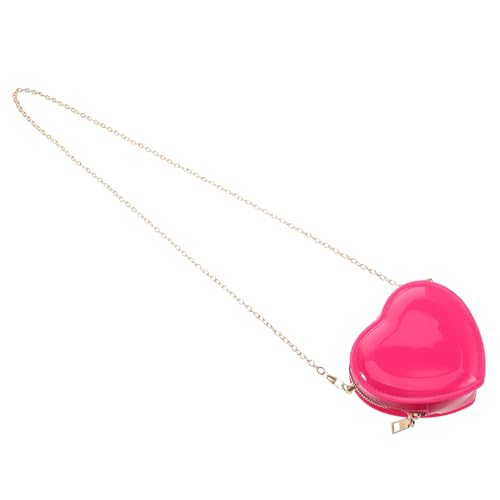 FRCOLOR Herzförmige Tasche Aus PVC Kleine Reißverschlusstasche Für Damen Tragbare Münzbörse Lippenstifttasche Geldbörse Für Reisen Und Partys Kompakt Und Praktisch von FRCOLOR