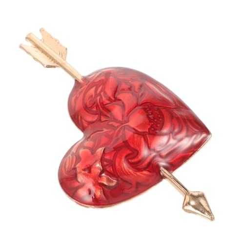 FRCOLOR Herzförmige Brosche Damen Liebe Symbol Anstecknadel Romantisch Modeaccessoire Vielseitig für Kleidung Schal Valentinstag Schmuck von FRCOLOR
