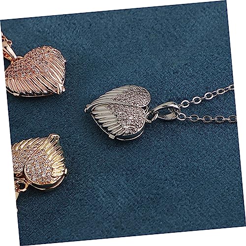 FRCOLOR Herzförmige Halskette Damen mit Kreativem Kupfer Anhänger Vielseitige Öffnbarer Fotoanhänger Modisches Schmuckgeschenk für Freundinnen und Mutter Eleganter Halsschmuck von FRCOLOR